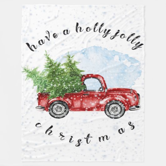 Vintager LKW Weihnachten im Jolly Fleecedecke (Vorderseite)