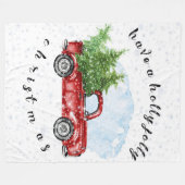Vintager LKW Weihnachten im Jolly Fleecedecke (Vorderseite (Horizontal))