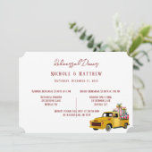 Vintager Lkw Weihnachts-Probe Einladung (Stehend Vorderseite)