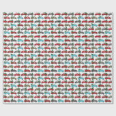 Vintager LKW Weihnachtsbaum Büffalo Kariert Geschenkpapier (Flach)