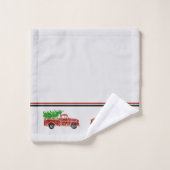 Vintager LKW Weihnachtshandtuch Set (Waschlappen)