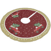 Vintager LKW Weihnachtskrug Polyester gebürstet Weihnachtsbaumdecke (Schrägansicht)