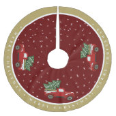 Vintager LKW Weihnachtskrug Polyester gebürstet Weihnachtsbaumdecke (Vorderseite)