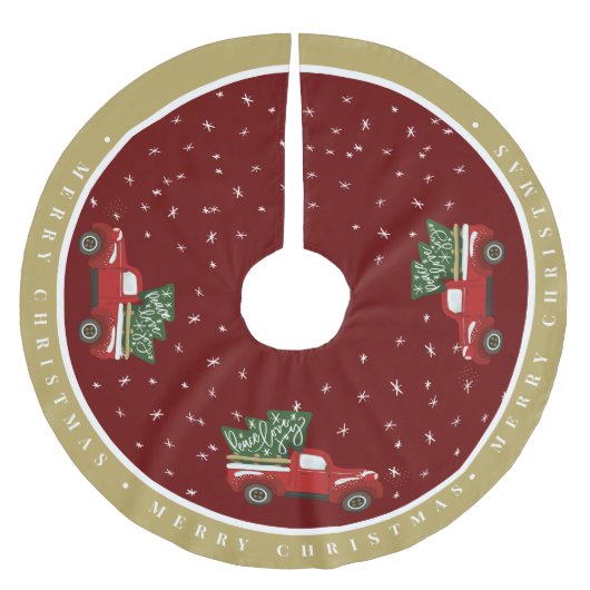 Vintager LKW Weihnachtskrug Polyester gebürstet Weihnachtsbaumdecke (Vorderseite)