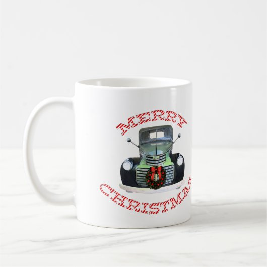 Vintager LKW Weihnachtsschmuck Kaffeetasse (Links)
