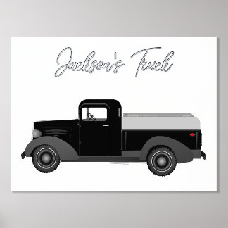 Vintager Lkw Zeichne Fotolexte Druckplakat Foliendrucke