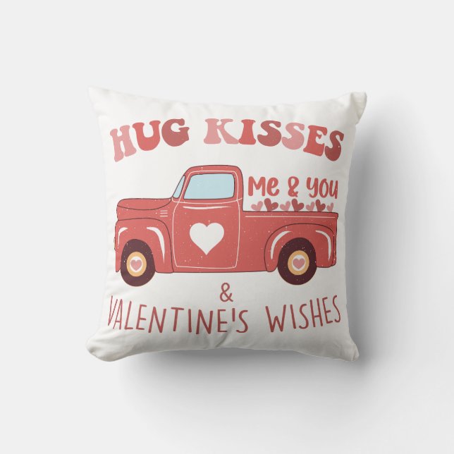 Vintager Lkw zum Valentinstag Kissen (Vorderseite)