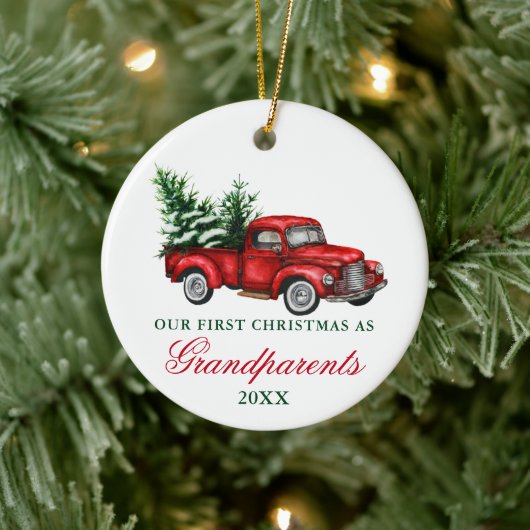 Vintager LKWs Weihnachten Weihnachten Keramik Ornament (Baum)