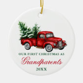 Vintager LKWs Weihnachten Weihnachten Keramik Ornament (Vorne)