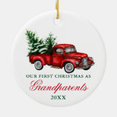 Vintager LKWs Weihnachten Weihnachten Keramik Ornament (Hinten)