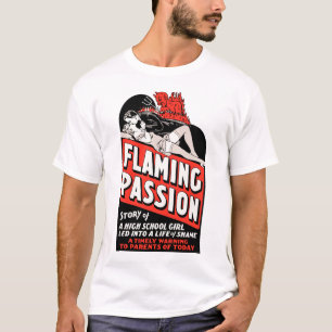 Vintager "lodernde Leidenschafts-" Film-Plakat-T - T-Shirt