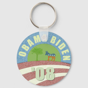 Vintager Logo-Schlüsselanhänger Obama Biden '08 Schlüsselanhänger