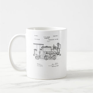 Vintager Lokomotivdampf-Zug des Patent-Druck-1886 Kaffeetasse