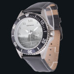 Vintager Lokomotivzug Birthday Black Travel Armbanduhr<br><div class="desc">Vintage Lokomotive,  Bahn,  Schwarz und Weiß,  Uhr. Personalisieren Sie es mit Ihrem Namen.</div>