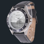 Vintager Lokomotivzug Birthday Black Travel Armbanduhr<br><div class="desc">Vintage Lokomotive,  Bahn,  Schwarz und Weiß,  Uhr. Personalisieren Sie es mit Ihrem Namen.</div>