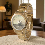 Vintager Lokomotivzug Birthday Black Travel Armbanduhr<br><div class="desc">Vintage Lokomotive,  Bahn,  Schwarz und Weiß,  Uhr. Personalisieren Sie es mit Ihrem Namen.</div>