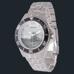 Vintager Lokomotivzug Birthday Black Travel Armbanduhr<br><div class="desc">Vintage Lokomotive,  Bahn,  Schwarz und Weiß,  Uhr. Personalisieren Sie es mit Ihrem Namen.</div>