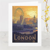 Vintager London Big Ben Parliament Thames River Karte (Gelbe Blume)