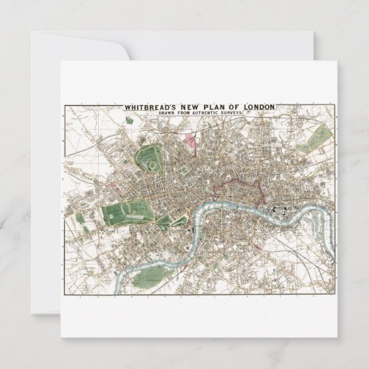 Vintager Londoner City Plan Alte Antike Karte (Vorderseite)