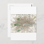 Vintager Londoner City Plan Alte Postkarte (Vorne/Hinten)