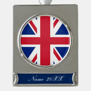 Vintager Londoner Fashion britischer Fahne Gewerks Banner-Ornament Silber