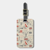 Vintager Londoner Gepäcktag Gepäckanhänger (Vorderseite vertikal)