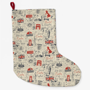 Vintager Londoner Strumpf Großer Weihnachtsstrumpf
