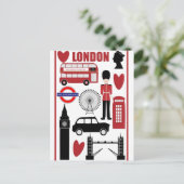 Vintager Londoner Tourismus Postkarte (Stehend Vorderseite)