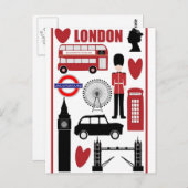 Vintager Londoner Tourismus Postkarte (Vorne/Hinten)