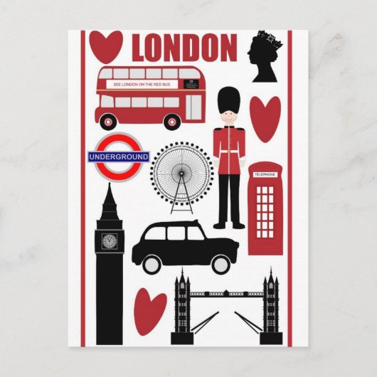 Vintager Londoner Tourismus Postkarte (Vorderseite)