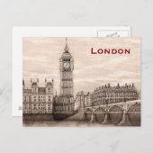 Vintager Londoner Tourismus Postkarte (Vorne/Hinten)