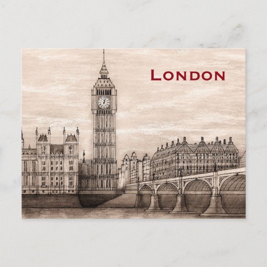 Vintager Londoner Tourismus Postkarte (Vorderseite)