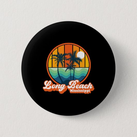 Vintager Long Beach Mississippi Sommer 90er Jahre Button (Vorderseite)