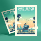 Vintager Long Beach Postkarte