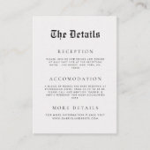 Vintager Look altmodische, einfache Hochzeitsdetai Begleitkarte (Vorderseite)