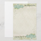 Vintager Look Blumenblauer Hydrangea Blume wirbeln Briefpapier (Vorne/Hinten)