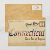 Vintager Look Connecticut alte Postkarte (Vorne/Hinten)