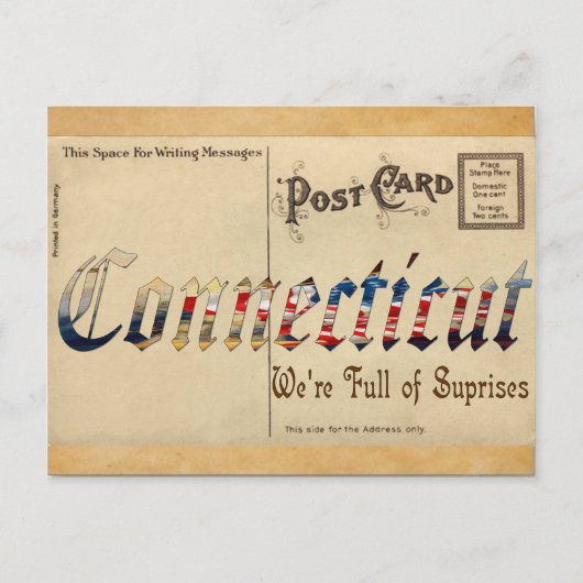 Vintager Look Connecticut alte Postkarte (Vorderseite)