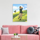Vintager Look Golfer Golf Leinwanddruck (Insitu (Wohnzimmer))
