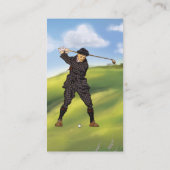 Vintager Look Periode Golfer Golf Visitenkarten Visitenkarte (Rückseite)