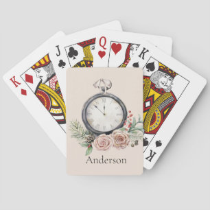 Vintager Look Pocket Winter Floral Spielkarten