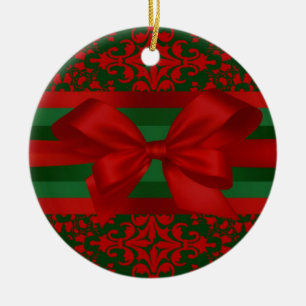 Vintager Look, rot und grüne Damaskus #2 mit Bogen Keramikornament
