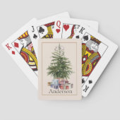 Vintager Look Weihnachtsbaum mit Geschenken Spielkarten (Rückseite)