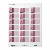 Vintager Lovebird Birdcage Pink Dusty Lila Black Adressaufkleber (Vorne)