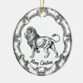 Vintager Löwe personifizieren Keramik Ornament (Links)