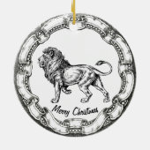 Vintager Löwe personifizieren Keramik Ornament (Hinten)