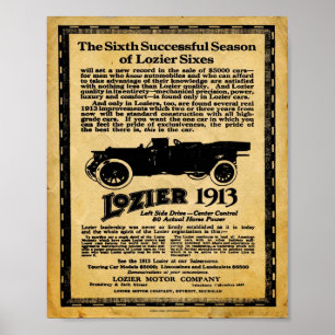 Vintager Lozier Automobil-Druck Poster