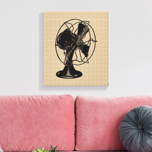 Vintager Lüfter auf Leinwand (Insitu (Wohnzimmer))