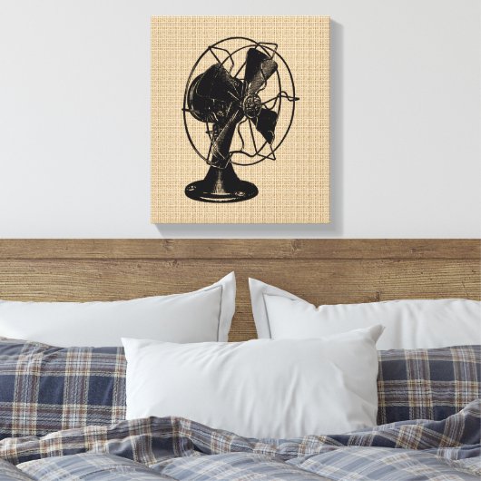 Vintager Lüfter auf Leinwand (Insitu (Schlafzimmer))