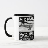 Vintager Luftpost-Plakat-Entwurf mit Bi-Pflanze Tasse (Links)